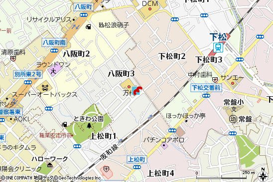 東岸和田店付近の地図